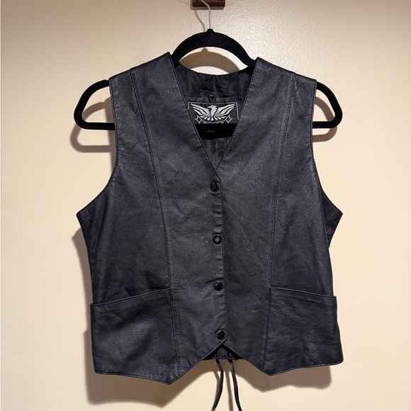 Leather Eagle Biker Motorcycle Vest Streetwear Style size medium - Picture 3 of 8